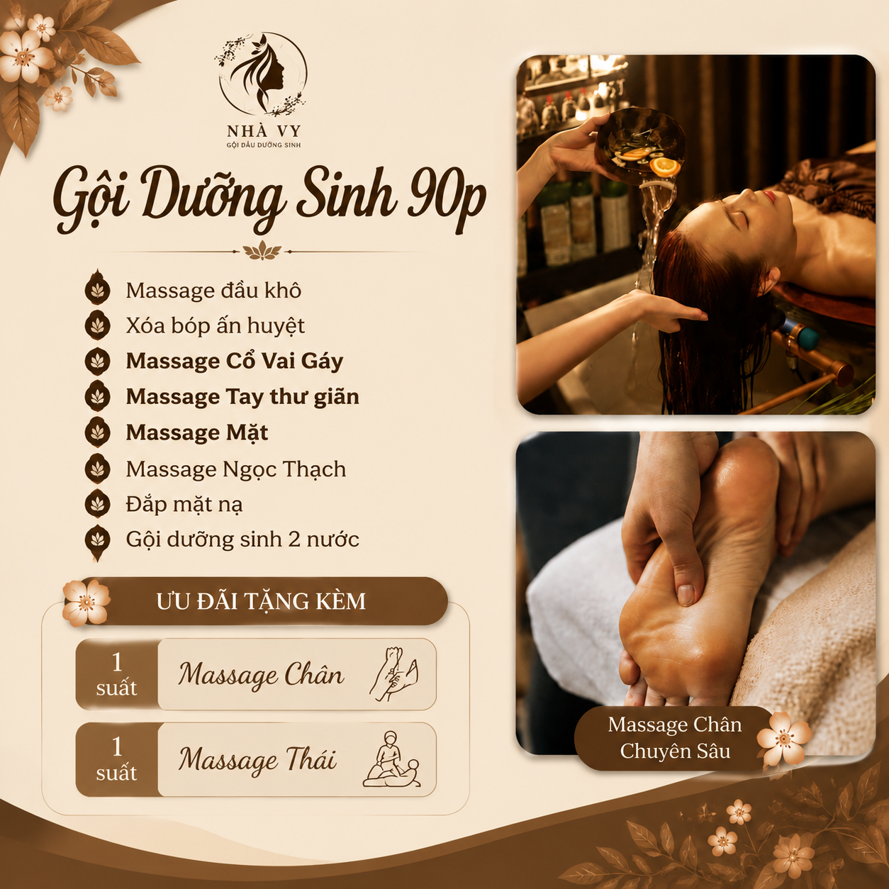 GỘI DƯỠNG SINH 90P – LIỆU TRÌNH THƯ GIÃN & TRỊ LIỆU CHUYÊN SÂU TẠI NHÀ VY SPA